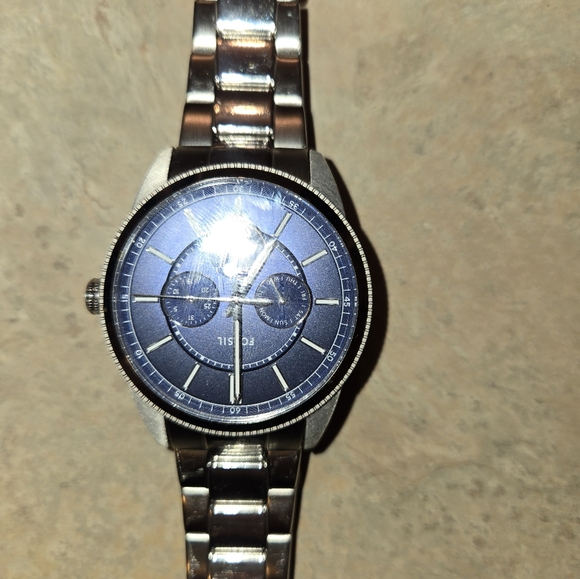 Fossil Men's Chronograph with Blue Dial and Silver Bracelet - Picture 1 of 5